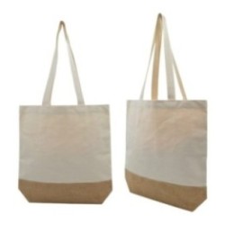 Baumwolltasche mit Juteboden natur