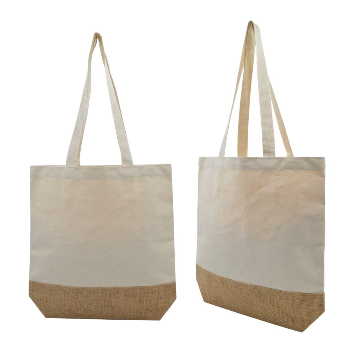 Baumwolltasche mit Juteboden natur