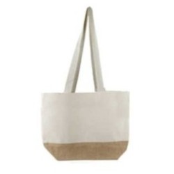 Baumwolltasche mit Juteboden natur