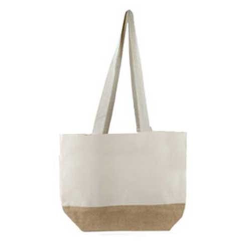 Baumwolltasche mit Juteboden natur