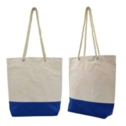 Baumwolltasche mit Seilgriffen natur/königsblau