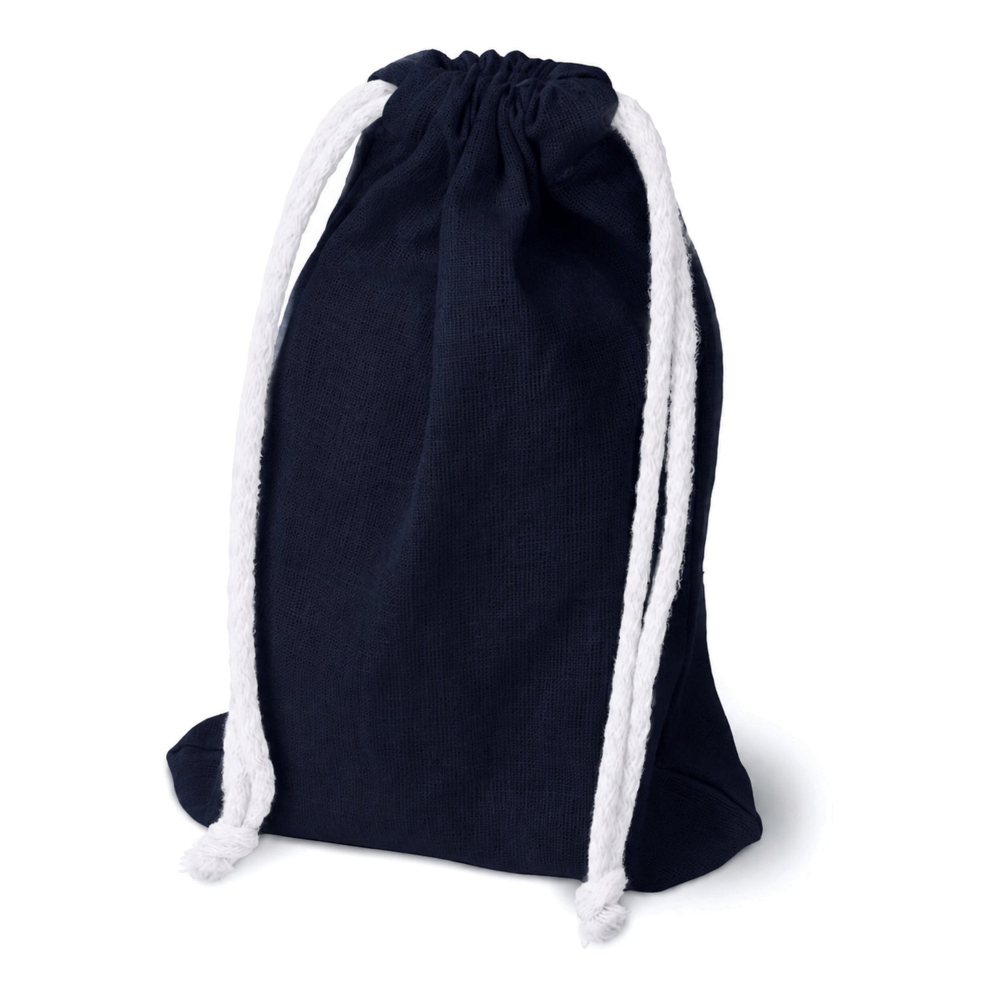 Baumwollbeutel mit Kordelzug marineblau