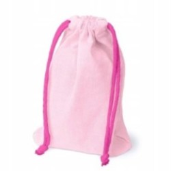 Baumwollbeutel mit Kordelzug rosa