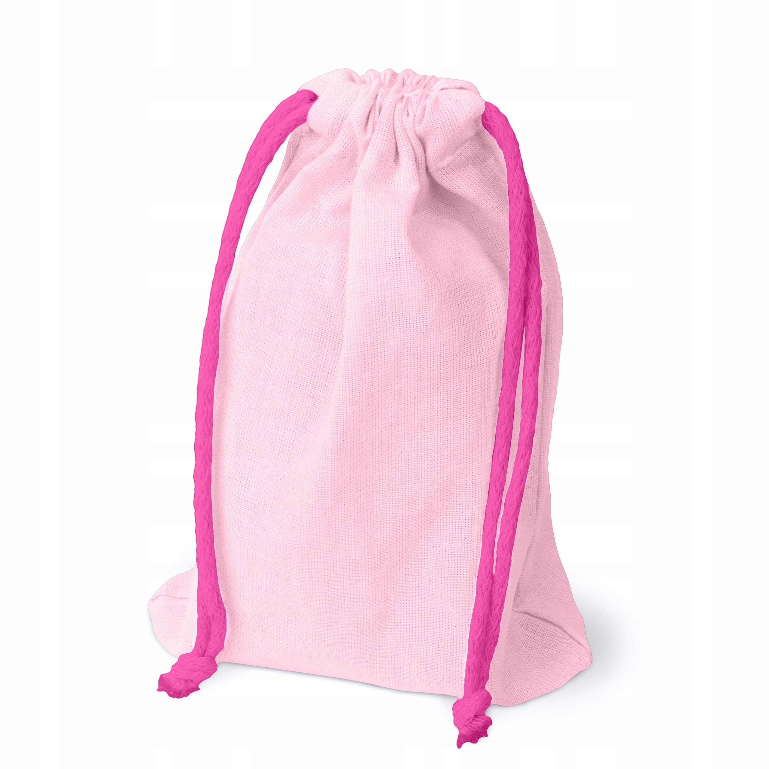 Baumwollbeutel mit Kordelzug rosa