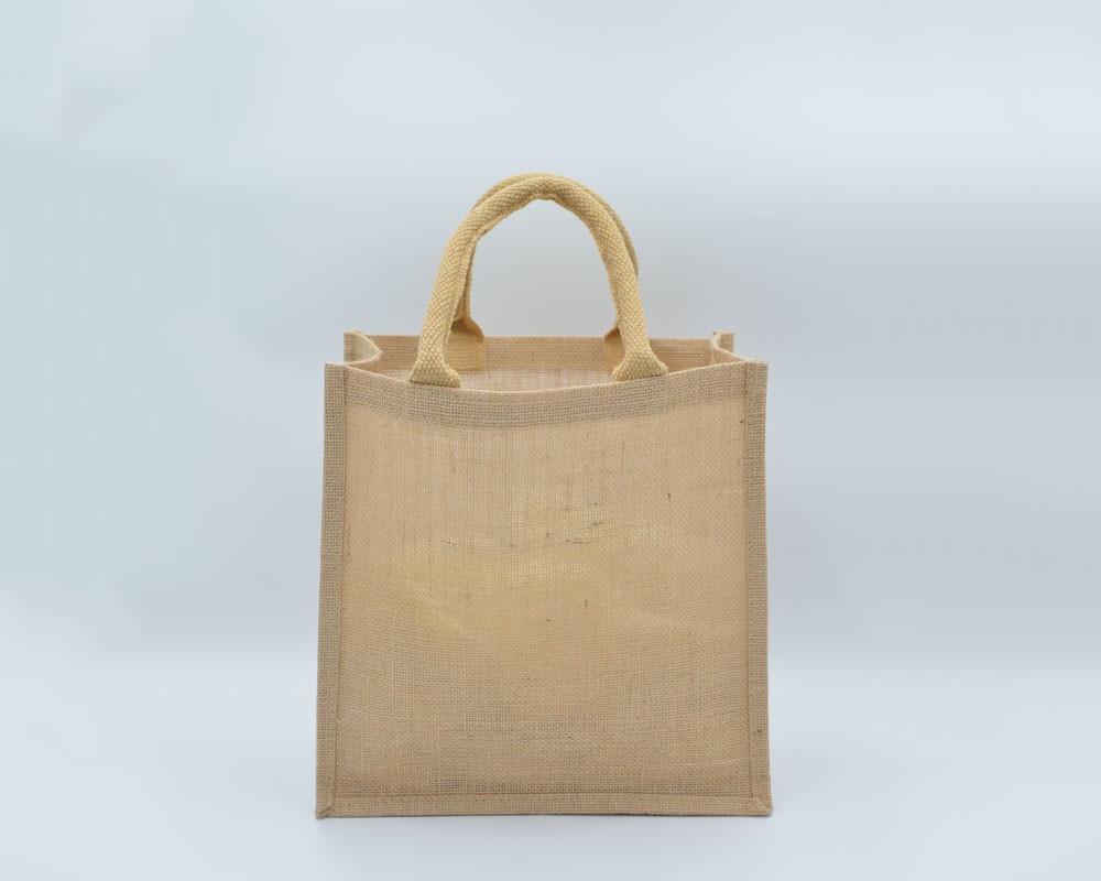 Jutetasche mit kurzen Henkeln natur
