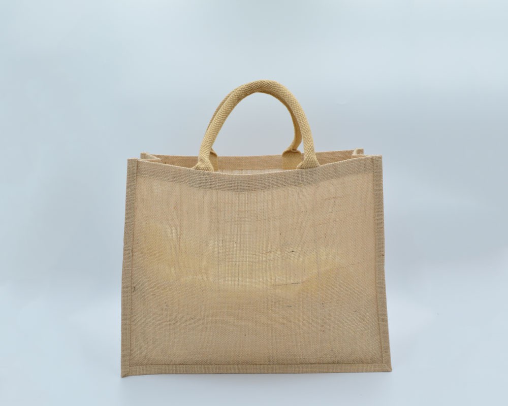 Jutetasche mit kurzen Henkeln natur