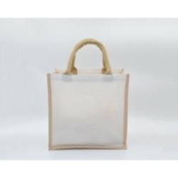 Juco-Tasche mit kurzen Henkeln creme