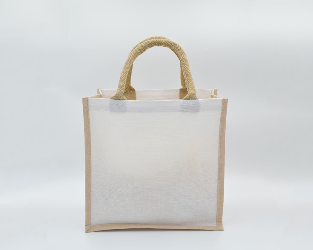 Juco-Tasche mit kurzen Henkeln creme