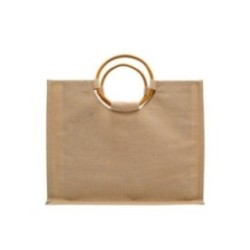Juco-Tasche mit Rattan-Ringgriffen natur