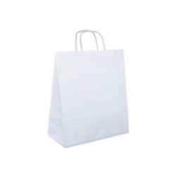Papiertasche mit Papierkordel weiß