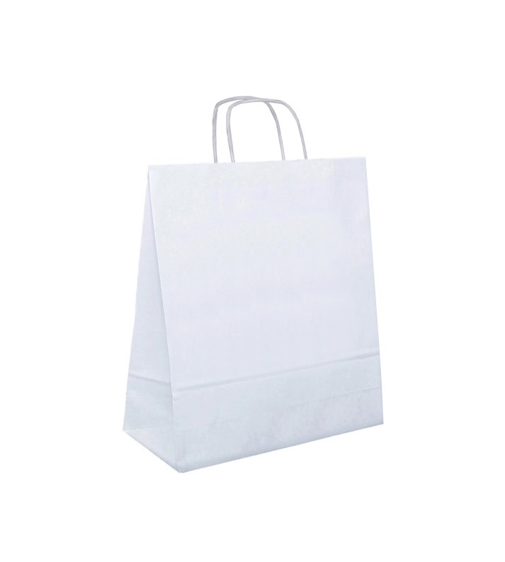 Papiertasche mit Papierkordel weiß