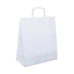 Papiertasche mit Papierkordel weiß