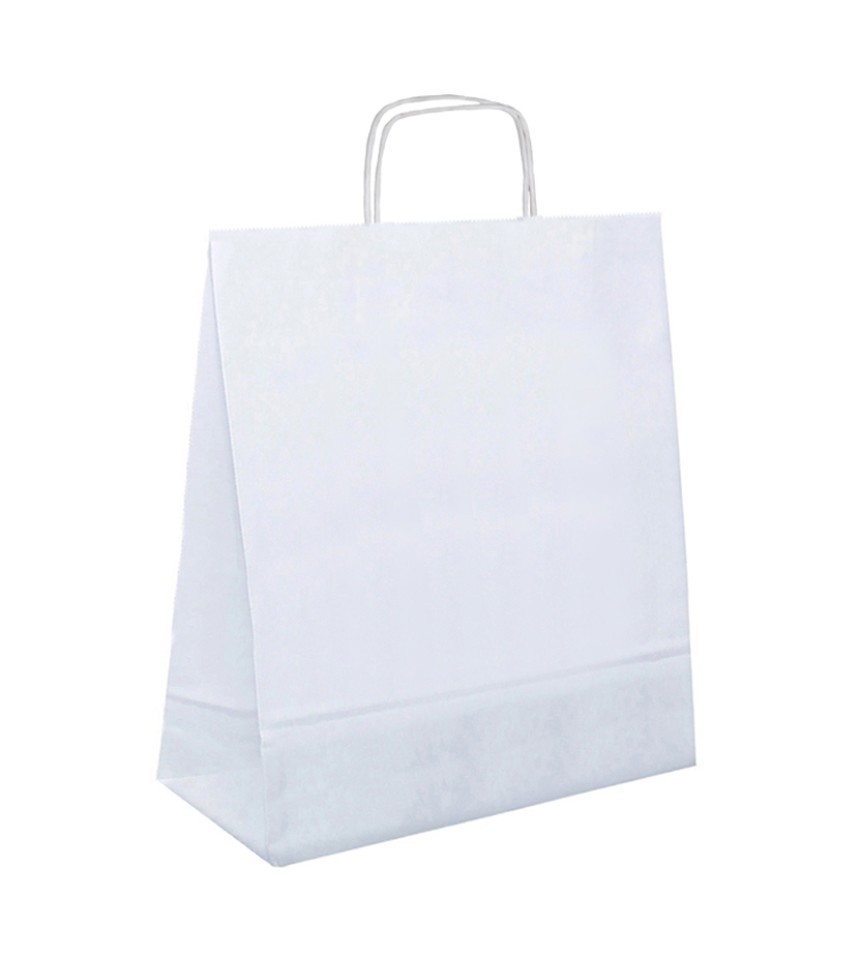 Papiertasche mit Papierkordel weiß