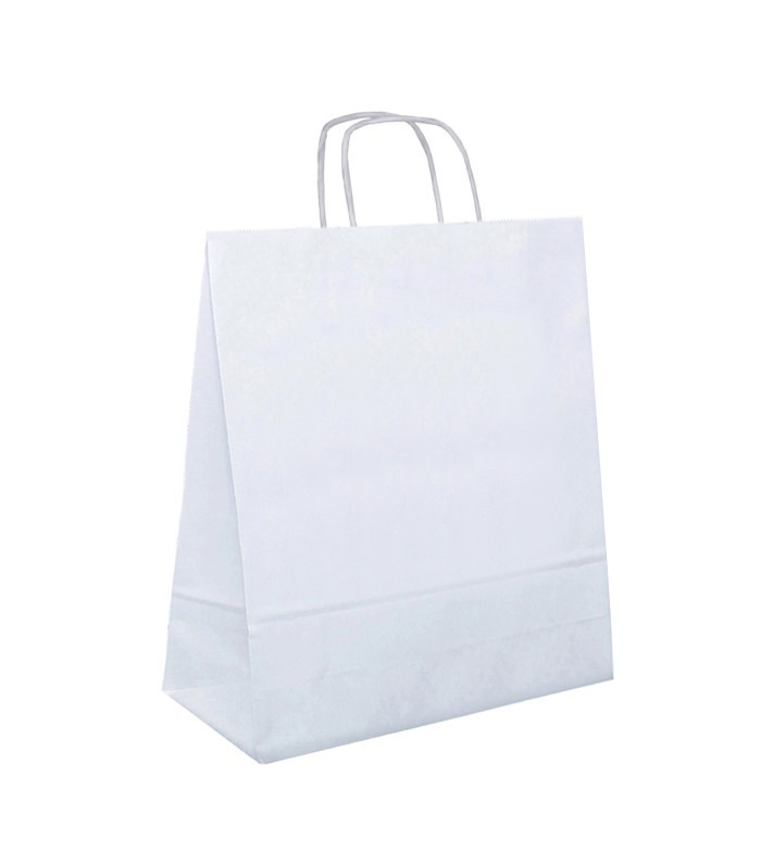 Papiertasche mit Papierkordel weiß