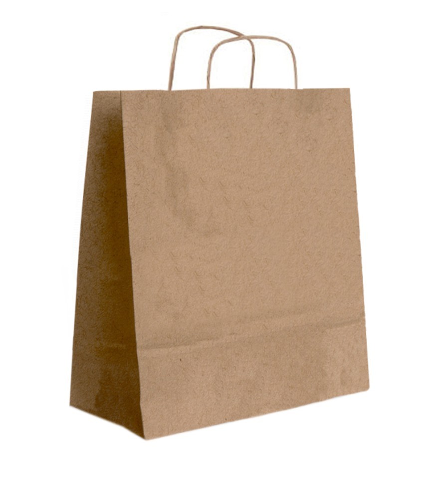 Papiertasche mit Papierkordel braun