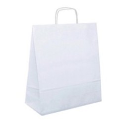 Papiertasche mit Papierkordel weiß