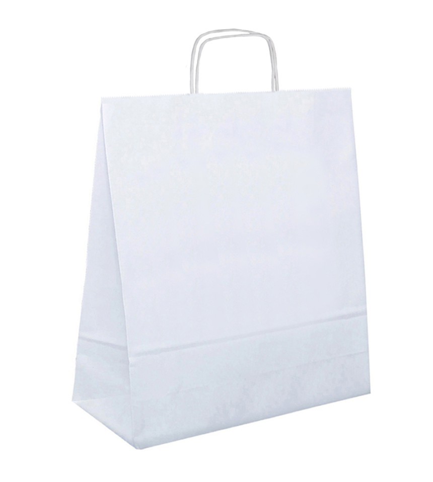 Papiertasche mit Papierkordel weiß