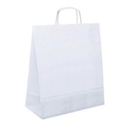 Papiertasche mit Papierkordel weiß