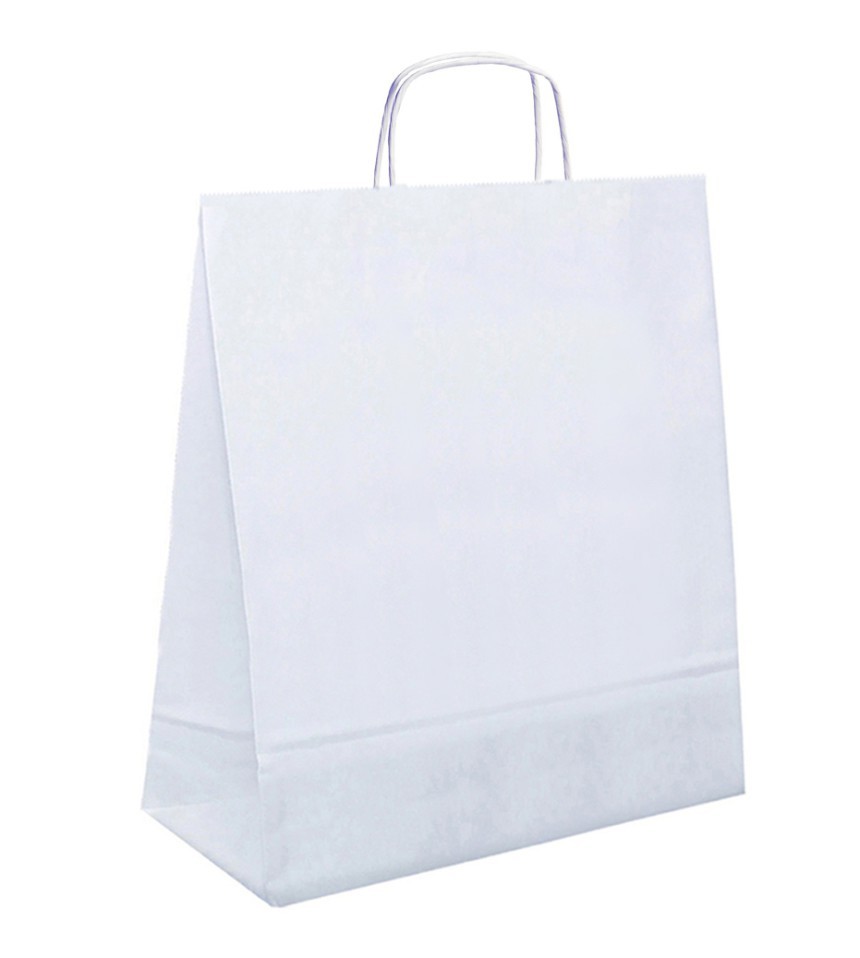 Papiertasche mit Papierkordel weiß