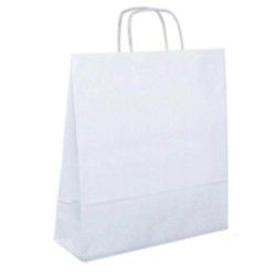 Papiertasche mit Papierkordel weiß