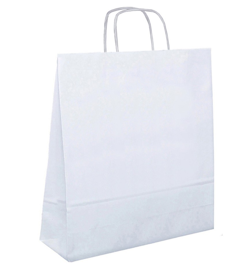 Papiertasche mit Papierkordel weiß