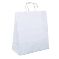 Papiertasche mit Papierkordel weiß