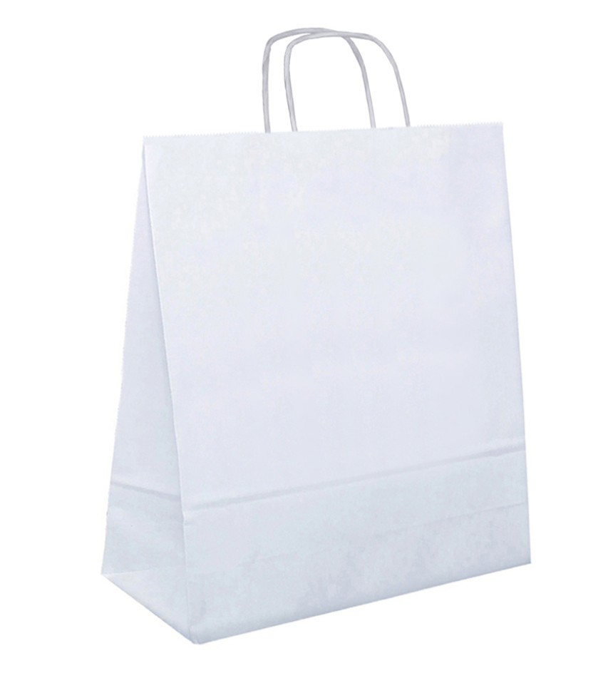 Papiertasche mit Papierkordel weiß