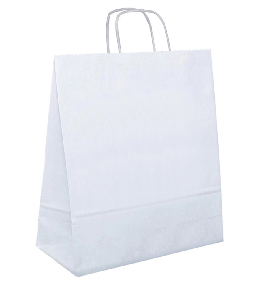 Papiertasche mit Papierkordel weiß