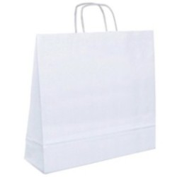 Papiertasche mit Papierkordel weiß