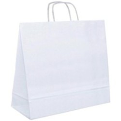 Papiertasche mit Papierkordel weiß