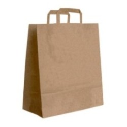 Papiertasche mit Flachhenkel braun