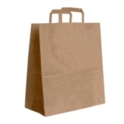 Papiertasche mit Flachhenkel braun