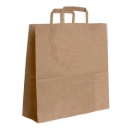 Papiertasche mit Flachhenkel braun