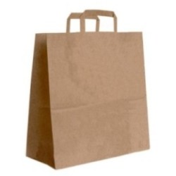 Papiertasche mit Flachhenkel braun