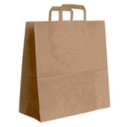 Papiertasche mit Flachhenkel braun