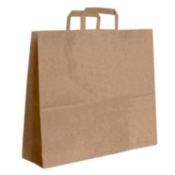 Papiertasche mit Flachhenkel braun