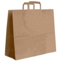 Papiertasche mit Flachhenkel braun