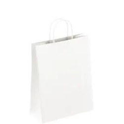 Papiertasche mit Papierkordel weiß