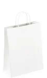 Papiertasche mit Papierkordel weiß