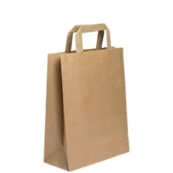 Papiertasche mit Flachhenkel braun