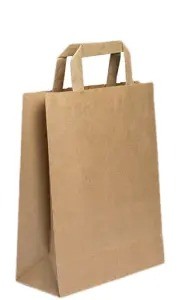 Papiertasche mit Flachhenkel braun
