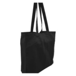 Baumwolltasche mit kurzen und langen Henkeln schwarz