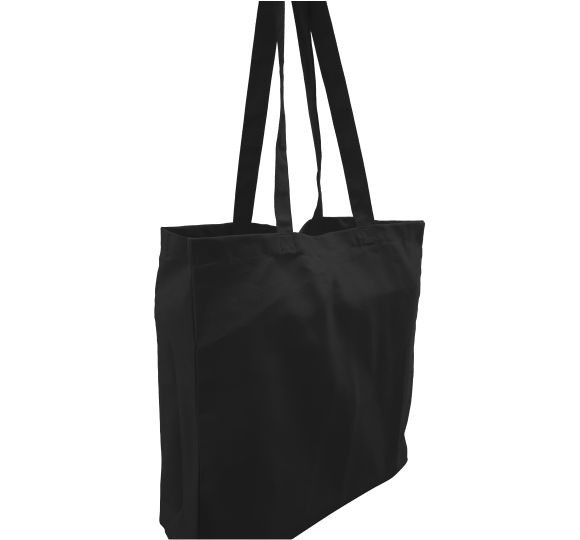 Baumwolltasche mit kurzen und langen Henkeln schwarz