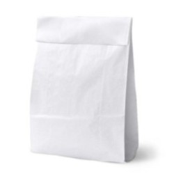 Seitenfaltenbeutel aus Papier weiß