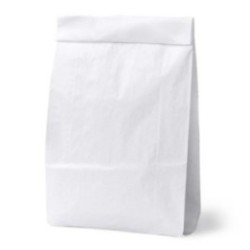 Seitenfaltenbeutel aus Papier weiß