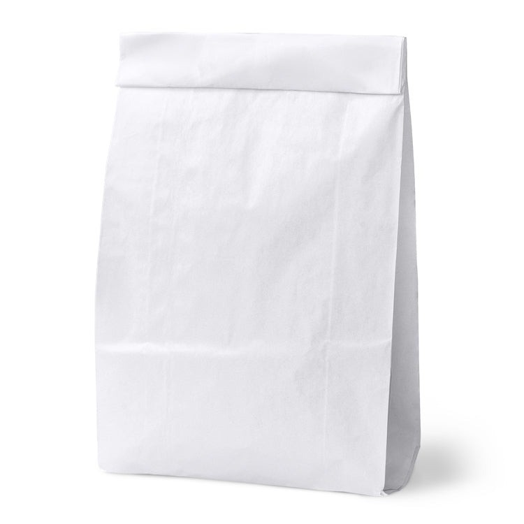 Seitenfaltenbeutel aus Papier weiß