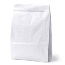 Seitenfaltenbeutel aus Papier weiß