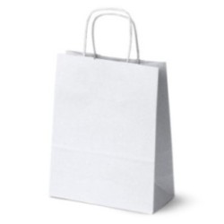 Papiertasche mit Papierkordel weiß