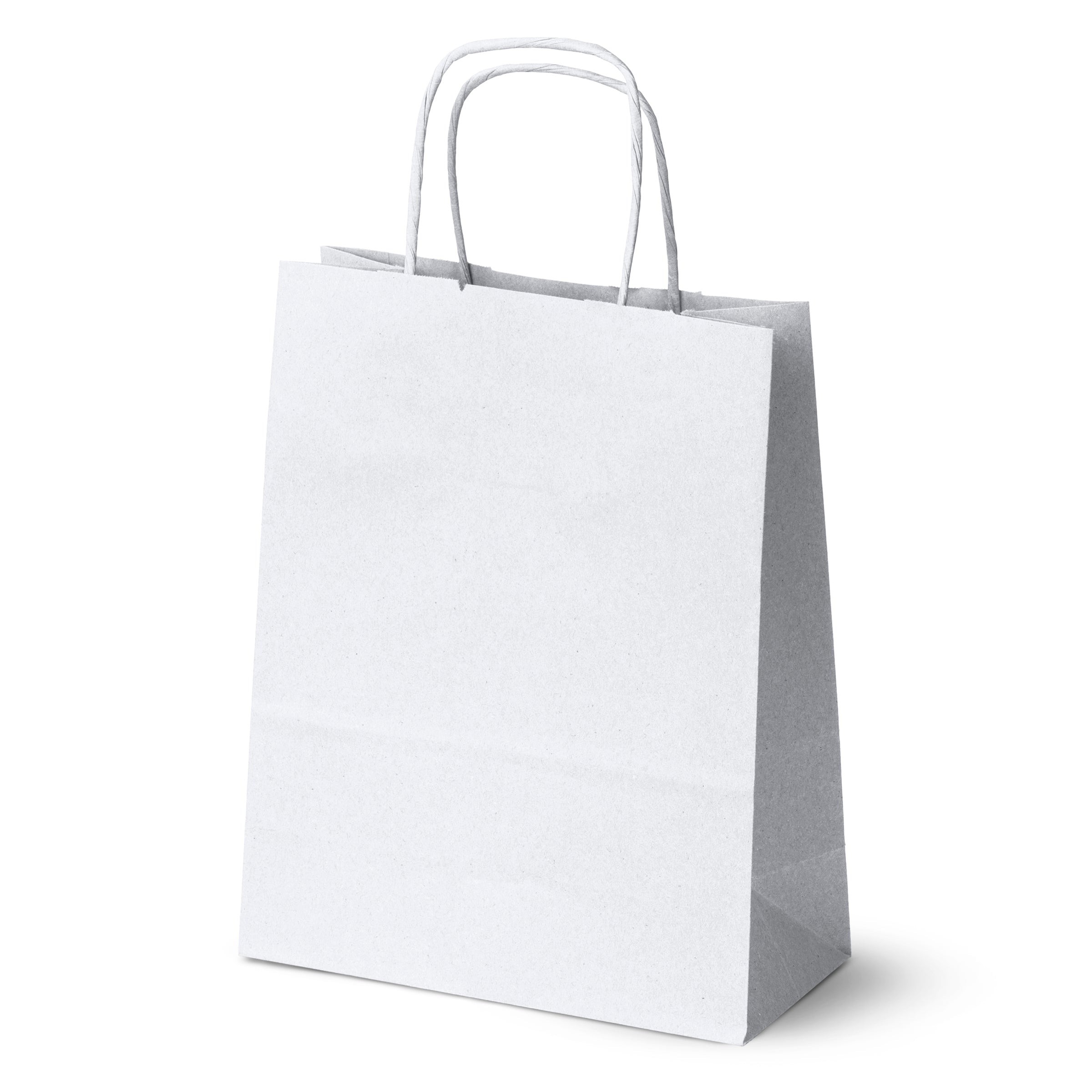 Papiertasche mit Papierkordel weiß