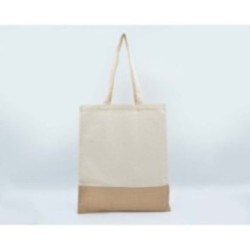 Jute-Baumwoll-Tasche mit kurzen Henkeln natur